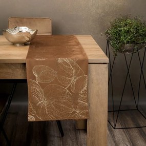 Dekorstudio Elegantný zamatový behúň na stôl BLINK 16 hnedý Rozmer behúňa (šírka x dĺžka): 35x220cm