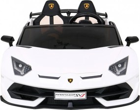 Ramiz Lamborghini SVJ DRIFT elektrické auto pre 2 deti biele + funkcia driftu + diaľkové ovládanie