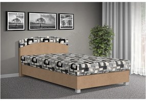 Nabytekmorava Čalúnená posteľ s úložným priestorom Aurelie 140x200cm čalúnenie: Čierna / Mega 023 oranžová