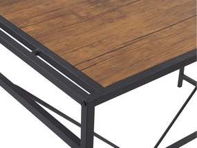 Jedálenská súprava stola a 4 stoličiek tmavé drevo/čierna BURTON Beliani