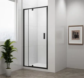 Polysan Polysan, EASY BLACK štvrťkruhová sprchová zástena 900x900mm, L/R, čire sklo, EL2615B
