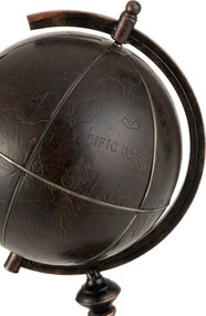 Hnedý kovový glóbus Engra - Ø 32 * 66 cm