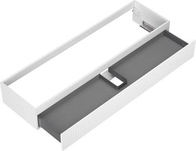 Mexen Rivel, kúpeľňová skrinka 160 cm, 1 zásuvka, drážkovaná, biela matná, 91A20-16023-1-BF01