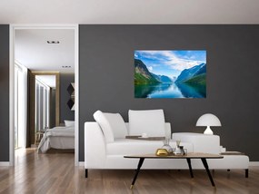 Obraz - Jazero Lovatnet (90x60 cm)