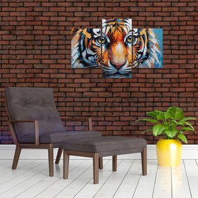 Obraz - Pohľad tigra, maľba (90x60 cm)