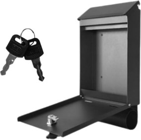 LEAN Poštová schránka, pozinkovaná oceľ 32,5x22,5x9,5cm - čierna