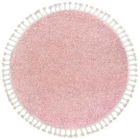 Dywany Łuszczów, Kusový koberec Berber 9000 pink kruh, 160x160 (priemer) kruh, ružová, obývacia izba