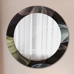 Okrúhle ozdobné zrkadlo Tmavé tropické listy fi 60 cm