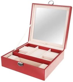 Beautylushh Luxusné šperkovnice so zrkadlom, bordo, 8891