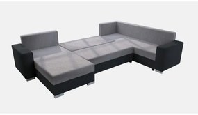 Čalúnená univerzálna rozkladacia sedacia súprava do U YORK šedá/čierna