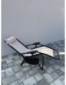 Záhradné a plážové relaxačné kreslo s podnožkou Regina, béžová