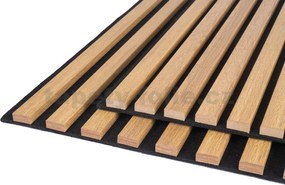 Akustické dekoračné panely dub svetlý 3D lamely na filcovom podklade 270 x 40 cm