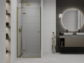 Mexen Roma, sprchové dvere do otvoru 80 x 190 cm, 6mm číre sklo, zlatý profil, 854-080-000-50-00