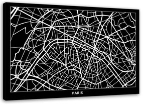 Obraz na plátně Mapa Paříže - 100x70 cm