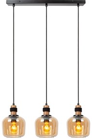Lucide 45408/03/62 - Luster na lanku ILONA 3xE27/40W/230V čierna/béžová
