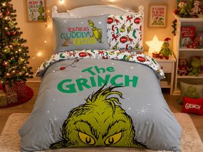 Jerry Fabrics Vianočné bavlnené obliečky 140x200 + 70x90 cm - Grinch "The Grinch"