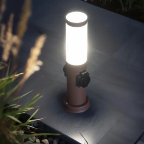 Brilagi - Vonkajšia lampa s 2 zásuvkami SCHUKO NOVA 1xE27/15W/230V 40 cm IP44 hnedá