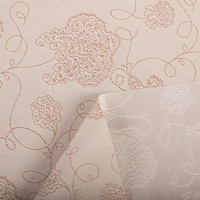 Biante Teflónový behúň na stôl TF-129 Hnedé kvetované ornamenty na sivobéžovom 20x120 cm