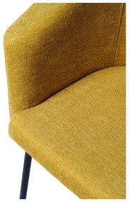 Čalúnené jedálenské kreslo s podrúčkami v horčicovej farbe Easton – Unique Furniture