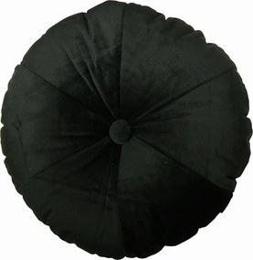 Čierny guľatý zamatový vankúš Felis - 40 * 40 * 10cm