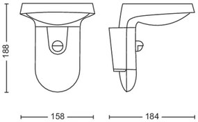 Philips - LED Vonkajšie nástenné svietidlo so senzorom TYLA LED/9W/230V 4000K IP44