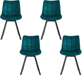 Set - 4 ks Jedálenská stolička AVENBERG NOLA, tyrkysová