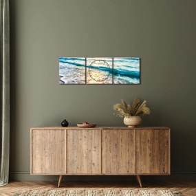 Obraz - More (s hodinami) (90x30 cm)