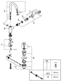 GROHE 23783000 - Umývadlová batéria START CLASSIC 311 mm lesklý chróm