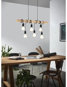 Eglo 43513 - Závesný luster na lanku TOWNSHEND 6xE27/60W/230V