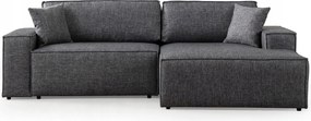 Rohová sedačka Pirlofenzza (s úl. priestorom) (p) (tmavosivá)