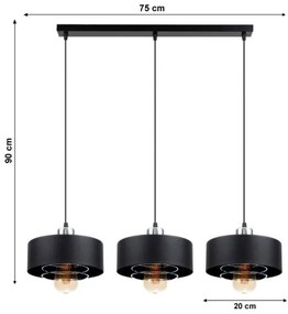 Luster na lanku VEST 3xE27/60W/230V