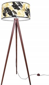 Stojacia lampa Gold Flowers, 1x biele textilné tienidlo s kvetinovým vzorom, (výber zo 4 farieb konštrukcie), (fi 40cm)