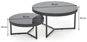 Konferenčný stolík Cosmo 60 cm čierny