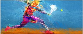 Obraz - Maľovaný tenista (120x50 cm)