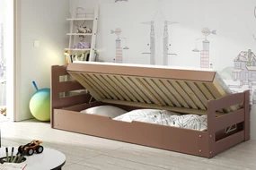 Interbeds Detská postel David Ernie hnedá + matrac 200x90cm