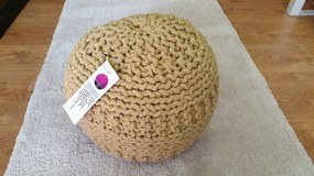 KUDOS Textiles Pvt. Ltd. MEGA AKCE: Sedací vak TEA POUF 34 žlutý - 40x40x35 cm