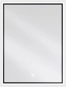 Mexen Erma osvetlené kúpeľňové zrkadlo 60 x 80 cm, LED 6000K, proti pare, čierny rám - 9814-060-080-611-70
