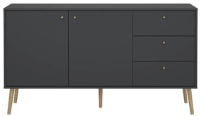 Antracitová nízka komoda 149x82 cm Bodo – Tvilum
