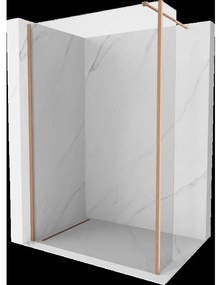 Mexen Kioto sprchová stena Walk-in 100 x 40 cm, transparentná, brúsená meď - 800-100-212-65-00-040