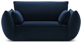 Tmavomodré zamatové kreslo Vanda – Mazzini Sofas