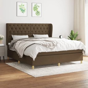 Boxspring posteľ s matracom tmavohnedá 160x200 cm látka 3128776