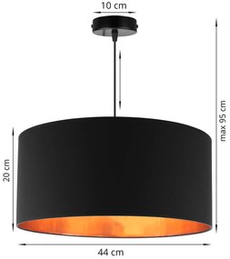Závesné svietidlo Shade, 1x textilné tienidlo (výber zo 4 farieb), (výber z 3 farieb konštrukcie), (fi 44cm), g