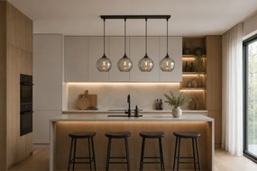 Brilagi - Luster na lanku DIOR 4xE27/60W/230V čierna/dymová sivá