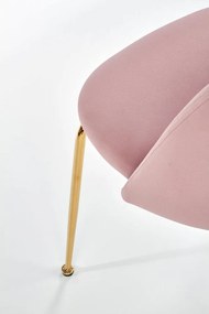 Jedálenská stolička PLATA –⁠ kov/látka, ružová