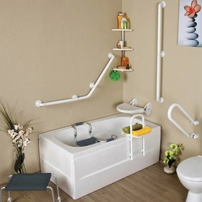 Spirella Nastaviteľné sedátko do vane, sivá, 50-65 cm