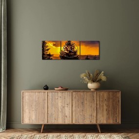 Obraz - ihličnany (s hodinami) (90x30 cm)