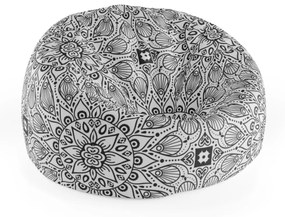 Sablio Sedací vak Cocoon Biele mehendi - 115 x 75 cm x 45 cm