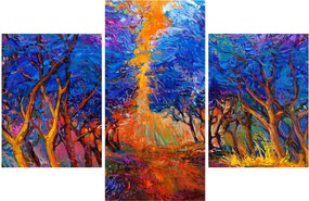 Obraz - jesenné koruny stromov, moderný impresionizmus (90x60 cm)