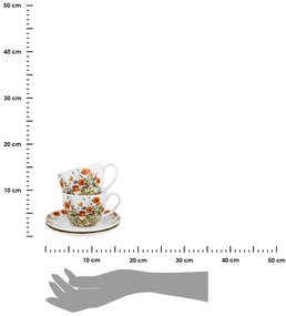 Porcelánová šálka s podšálkou Wild Birds 280 ml sada 2ks