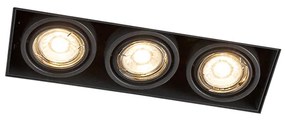 Moderné inteligentné zapustené bodové svietidlo čierne bezrámové vrátane 3 GU10 Wifi - Oneon 3